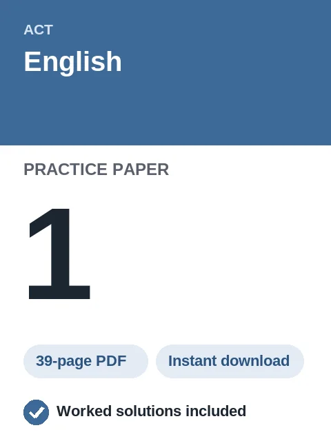 ACT English Practice Paper 1