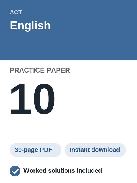 ACT English Practice Paper 10