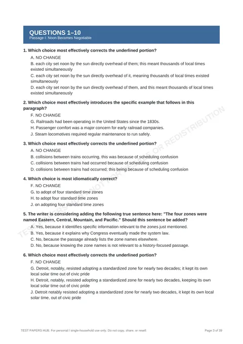 Questions preview