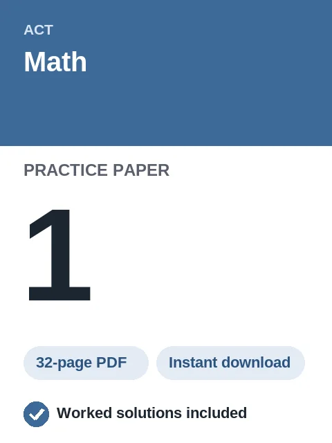 ACT Math Practice Paper 1