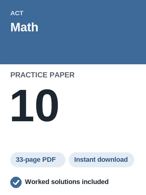 ACT Math Practice Paper 10