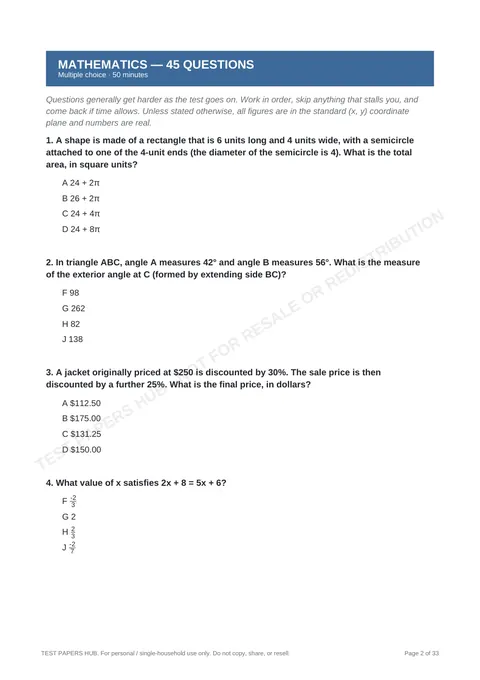 Questions preview