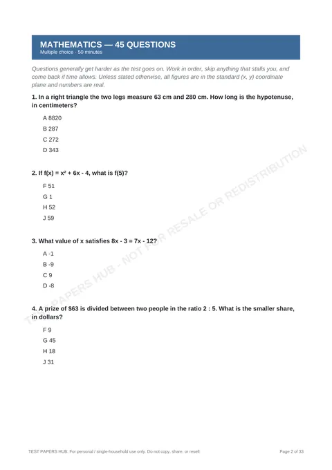 Questions preview