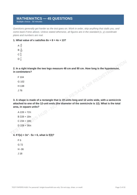 Questions preview