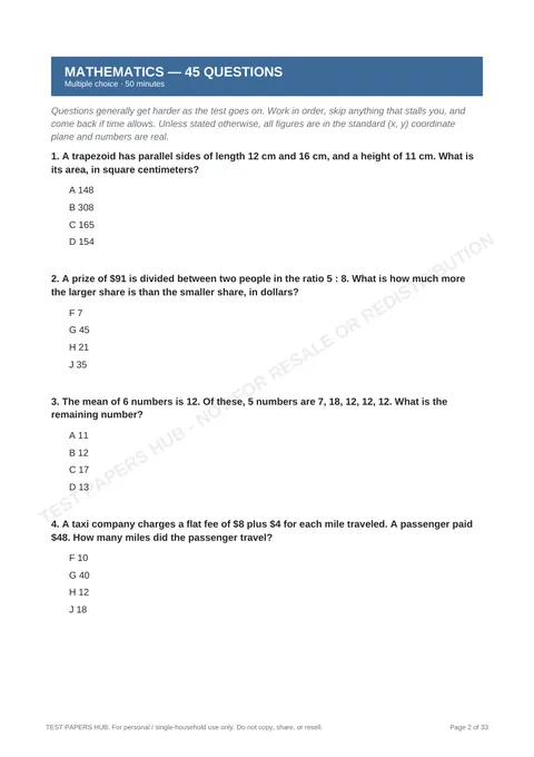 Questions preview
