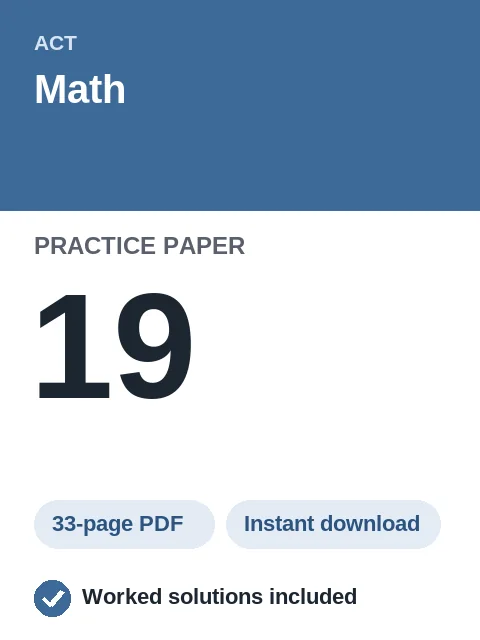 ACT Math Practice Paper 19