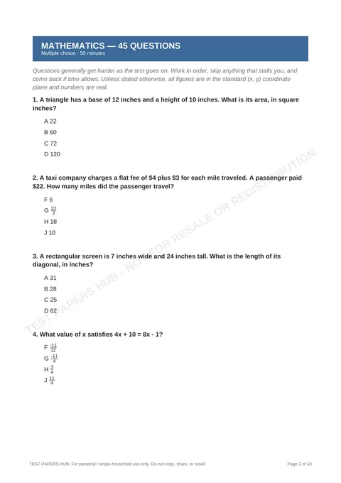 Questions preview