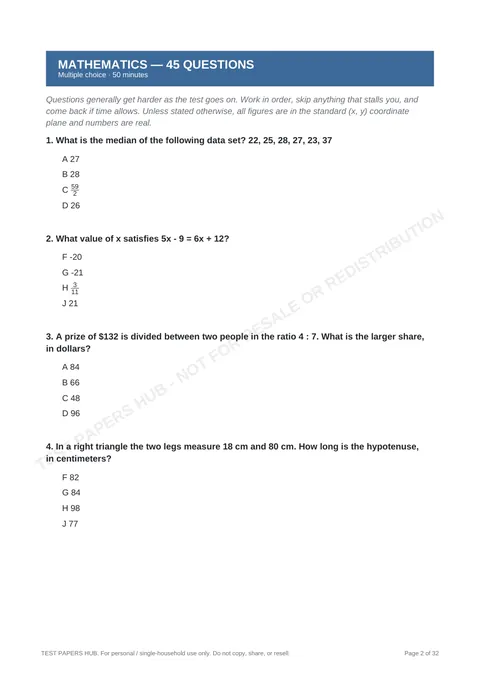 Questions preview
