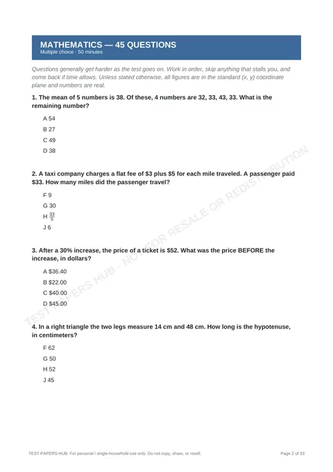 Questions preview