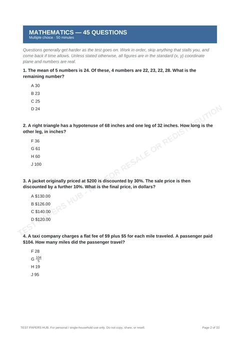 Questions preview