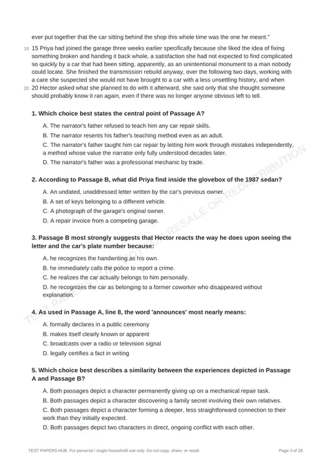 Questions preview