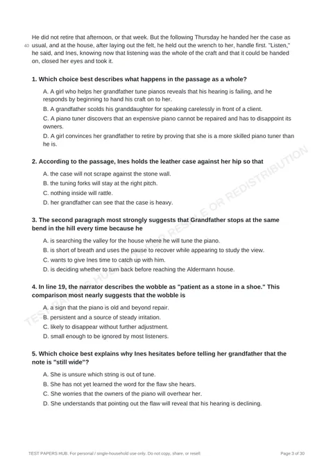Questions preview