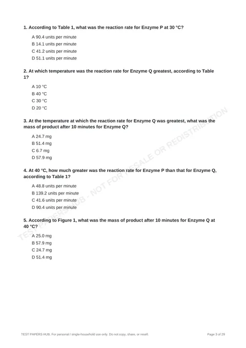 Questions preview