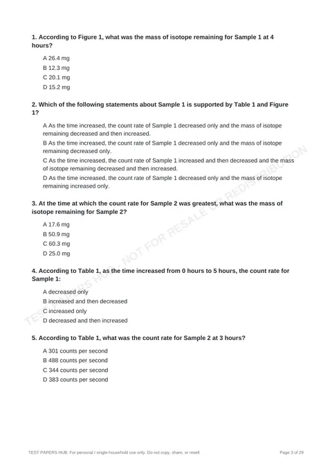 Questions preview