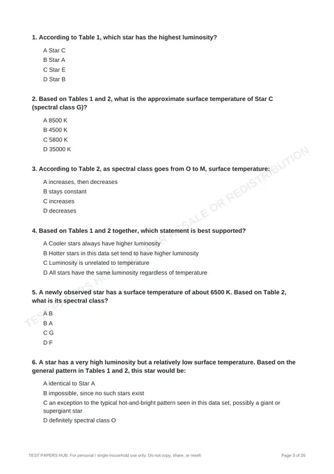 Questions preview