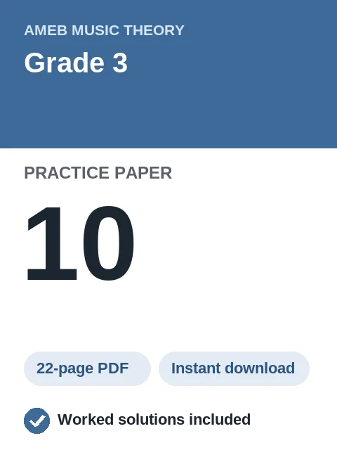 AMEB Music Theory Grade 3 Practice Paper 10