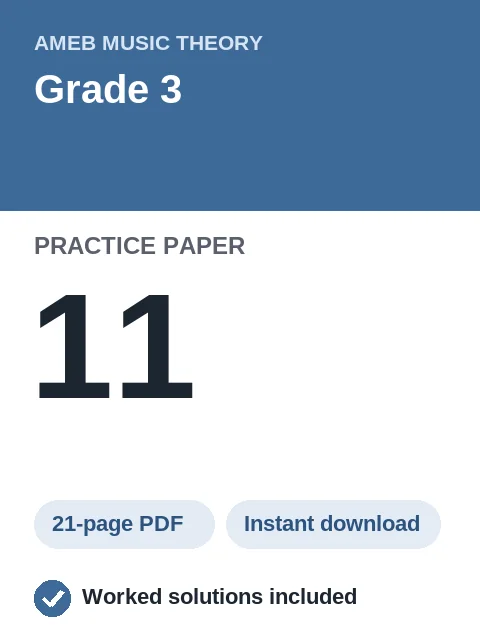 AMEB Music Theory Grade 3 Practice Paper 11