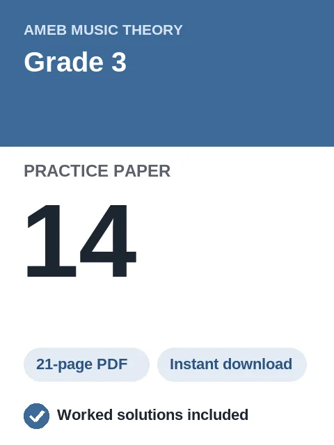 AMEB Music Theory Grade 3 Practice Paper 14