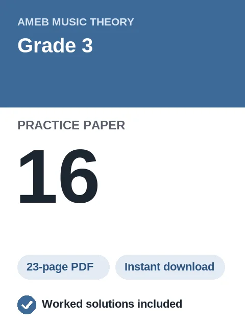 AMEB Music Theory Grade 3 Practice Paper 16