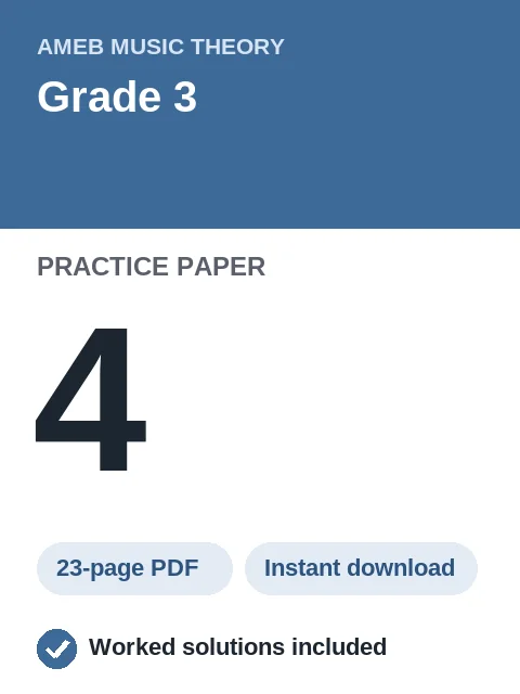 AMEB Music Theory Grade 3 Practice Paper 4