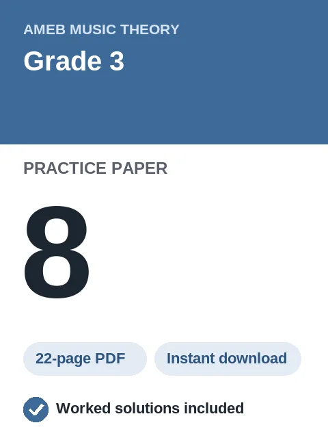 AMEB Music Theory Grade 3 Practice Paper 8