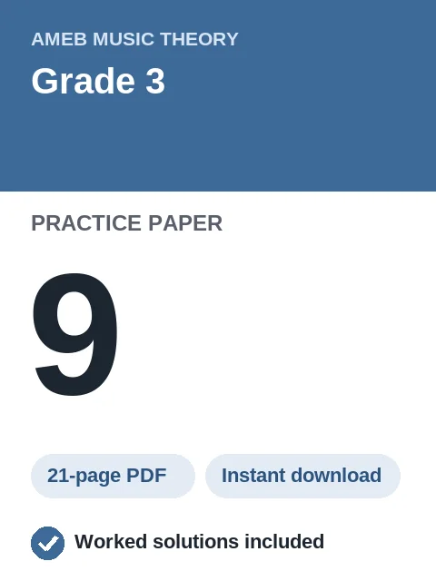 AMEB Music Theory Grade 3 Practice Paper 9
