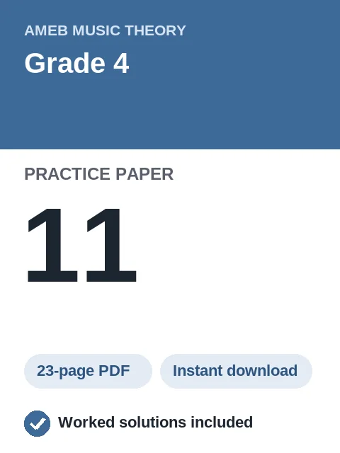 AMEB Music Theory Grade 4 Practice Paper 11