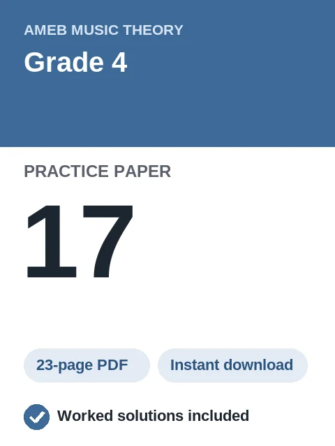 AMEB Music Theory Grade 4 Practice Paper 17
