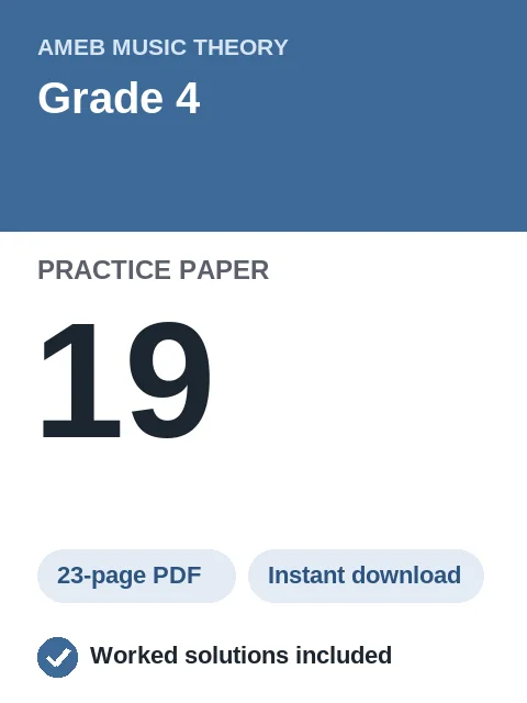 AMEB Music Theory Grade 4 Practice Paper 19