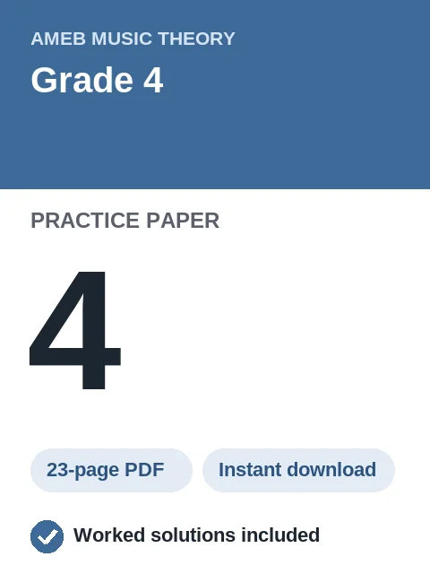 AMEB Music Theory Grade 4 Practice Paper 4