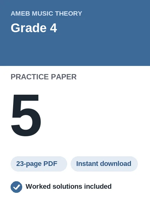 AMEB Music Theory Grade 4 Practice Paper 5