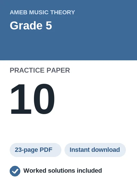 AMEB Music Theory Grade 5 Practice Paper 10