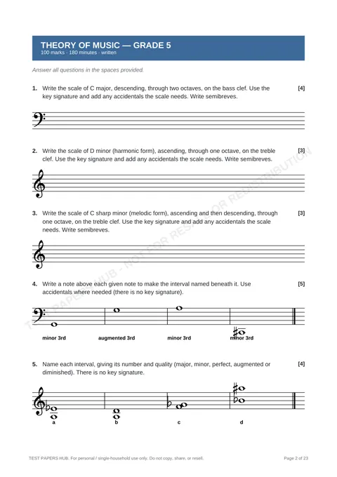 Questions preview