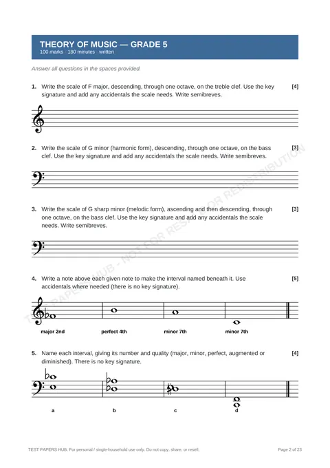 Questions preview