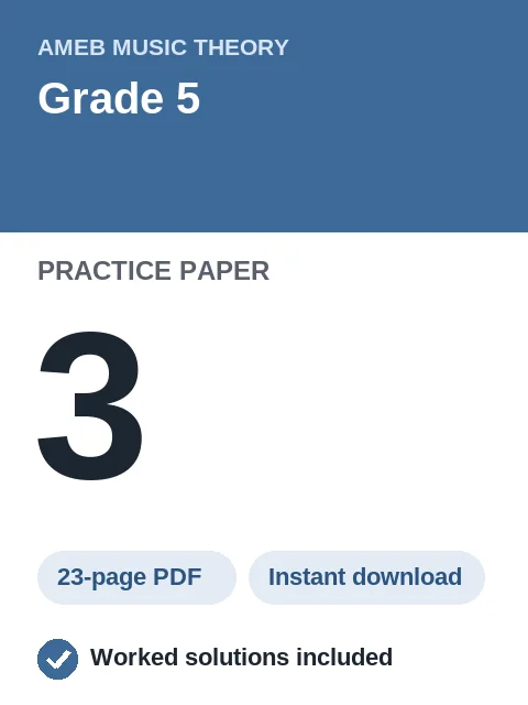 AMEB Music Theory Grade 5 Practice Paper 3