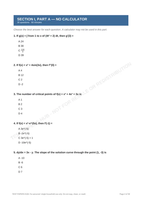 Questions preview