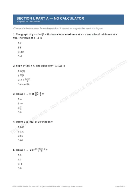 Questions preview