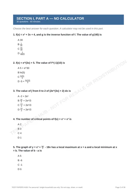 Questions preview