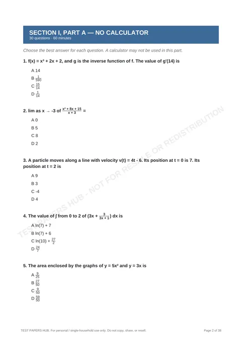 Questions preview