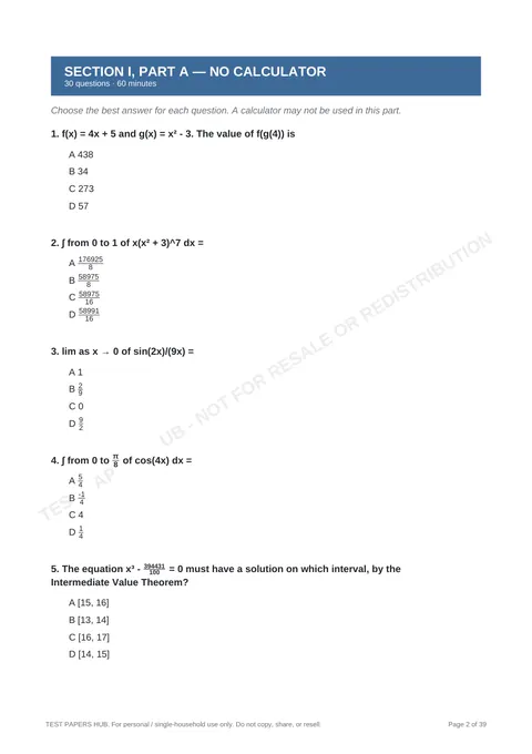 Questions preview