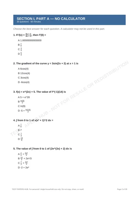 Questions preview