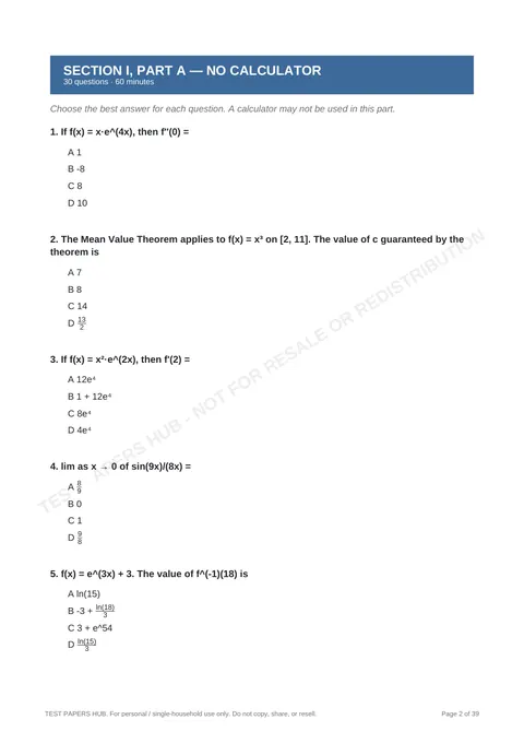 Questions preview