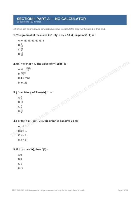 Questions preview