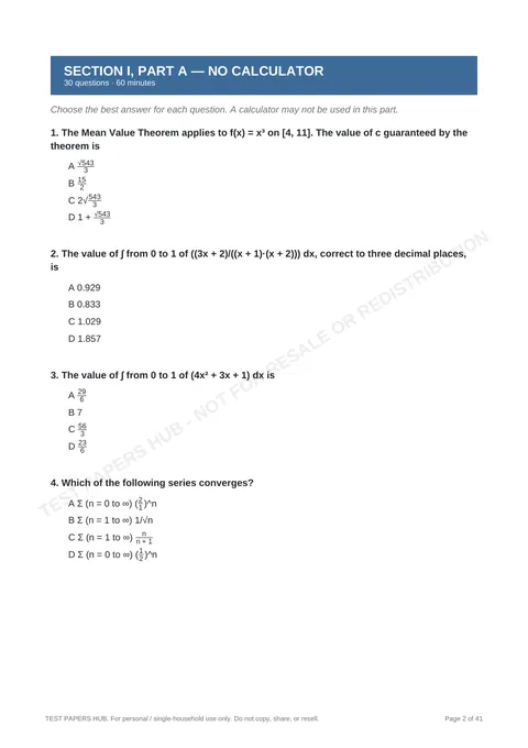 Questions preview