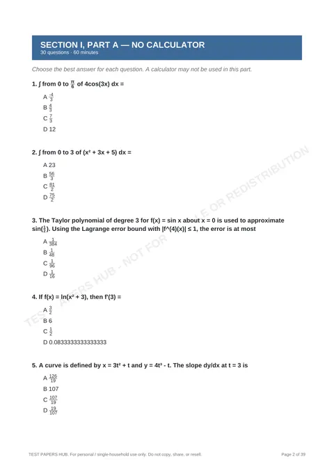 Questions preview