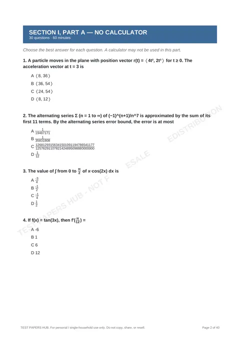 Questions preview
