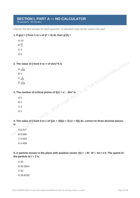 Questions preview