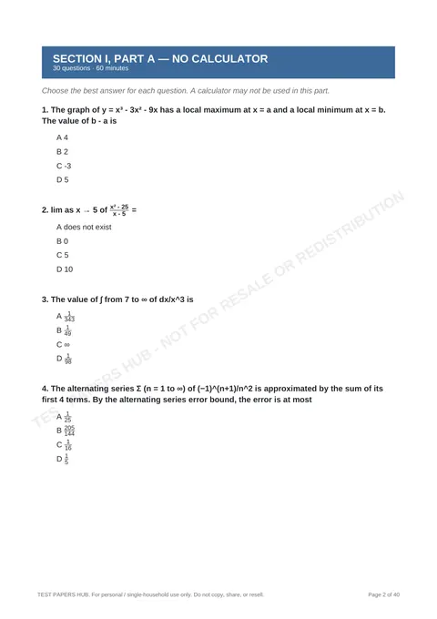 Questions preview