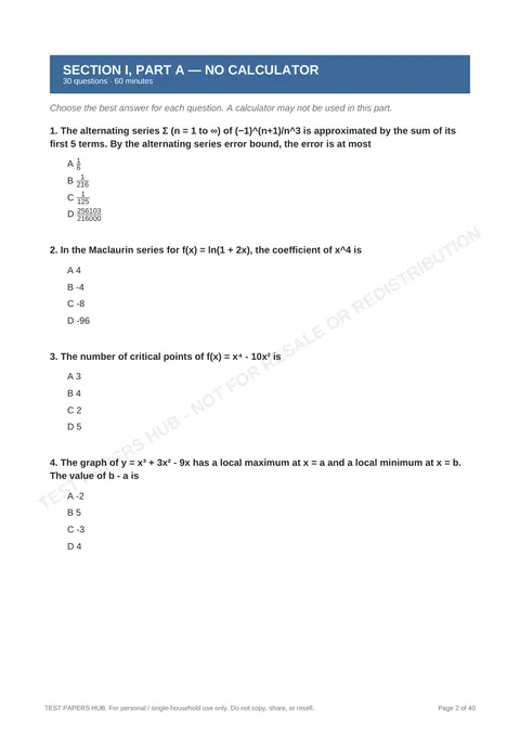 Questions preview