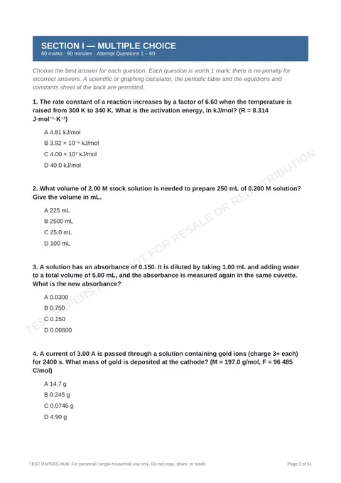 Questions preview